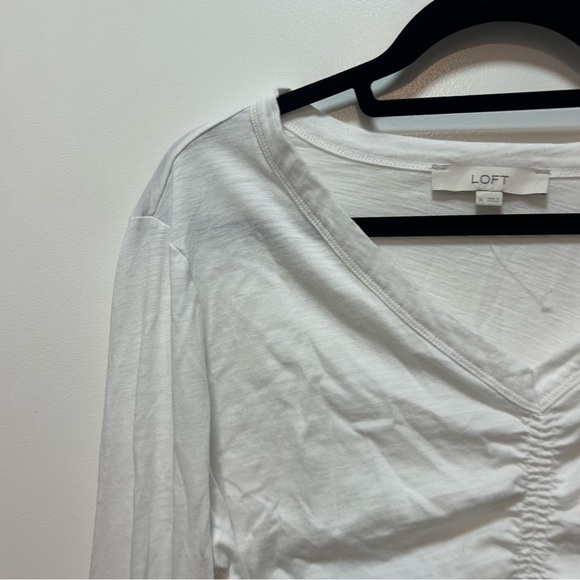 LOFT Women's Classic White Long Sleeve Top - Picture 4 of 9